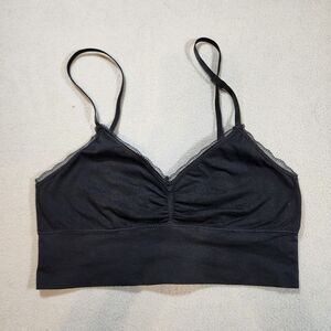 Victoria's Secret Women Bra Medium‎ Black Bralette Adjustable Straps Pullover